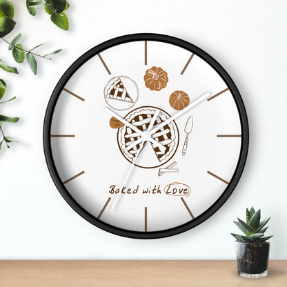 Baked With Love Wall Clock | Rustic Kitchen Pie & Baking Decor