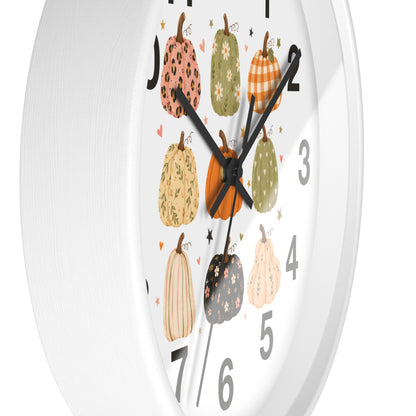 Pumpkin Patch Wall Clock | Autumn Fall Decorative Clock