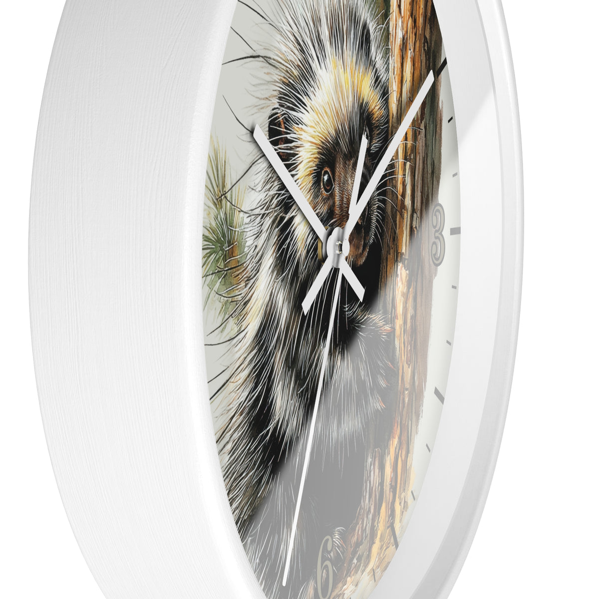 Porcupine Wall Clock — Wildlife Animal Decor for Nursery or Cabin