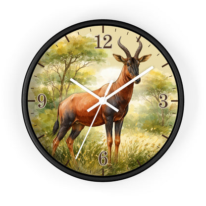 Topi Antelope Wall Clock — Wilderness Wildlife Decorative Clock