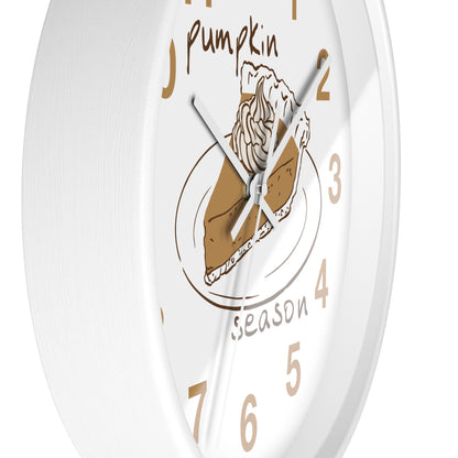 Pumpkin Pie Wall Clock — Autumn Fall Season Kitchen Decor