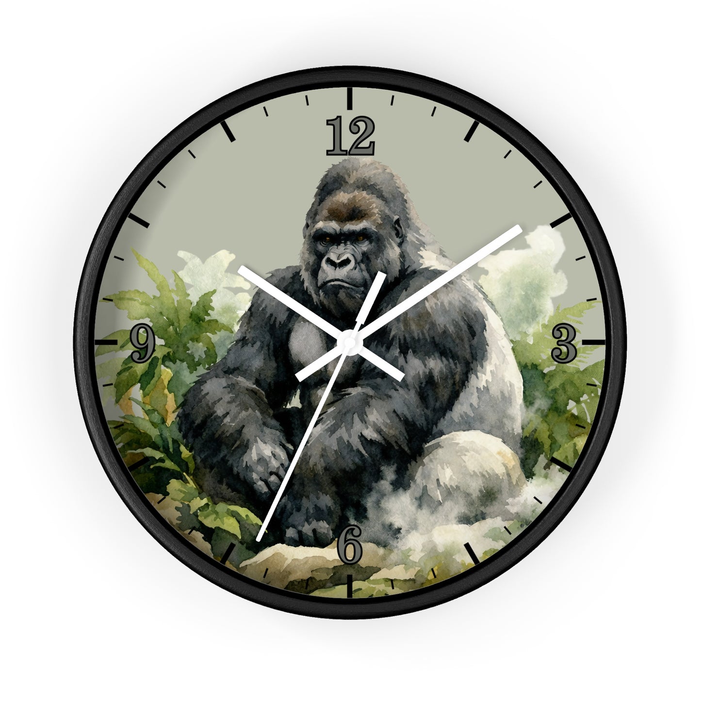 Gorilla Jungle Wall Clock — Wilderness Animal Art Decor