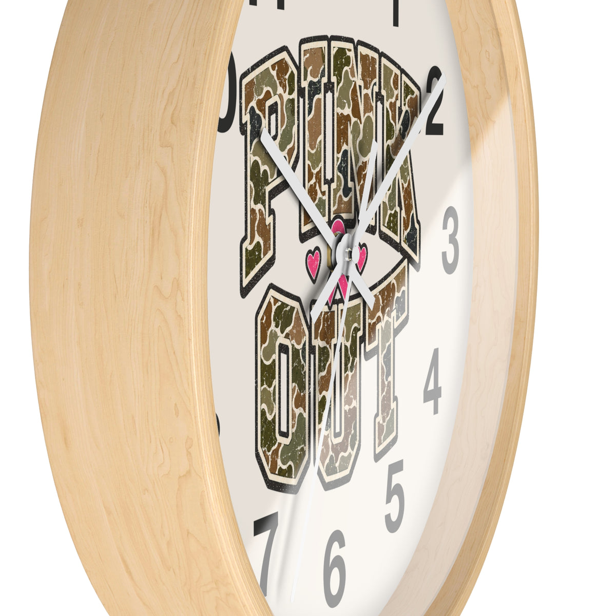 Camo Pink Out Wall Clock — Breast Cancer Awareness Gift